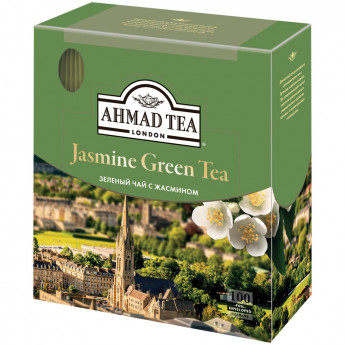 Чай Ahmad Tea 'Jasmine Green Tea', зеленый с жасмином, 100 фольг. пакетиков по 2г