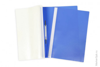 Папка-скоросшиватель пластик. А4, 160мкм, синяя с прозр. верхом, 10 шт/в уп