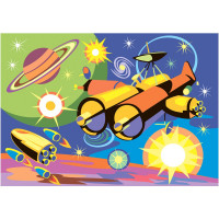 Картина по номерам для малышей ТРАНСПОРТ Космический корабль набор Ркн-101