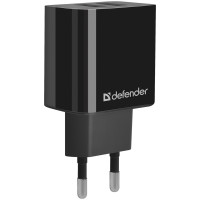 Зарядное устройство сетевое Defender UPC-21, 2xUSB, 2.1А output, пакет, кабель microUSB в комплекте, черный