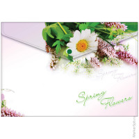 Папка-конверт на кнопке А4, "Spring Flowers", 180мкм