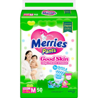 Подгузники -трусики для детей MERRIES Good Skin М/ 7-12 кг 50 шт/уп, комплект 50 шт