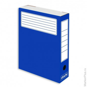 Короб архивный Attache микрогофрокартон синий 252х75х322 мм (5 штук в упаковке - арт. 632311), комплект 5 шт