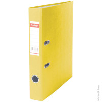 Папка-регистратор 50мм, бумвинил, с карманом на корешке, желтая