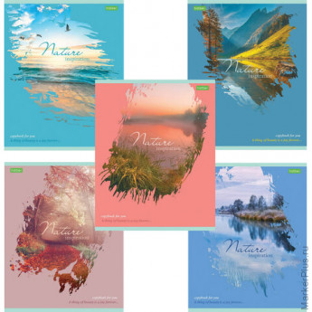 Тетрадь А5 80л. HATBER-ECO скоба, клетка, обложка картон, Nature, 80Т5C1