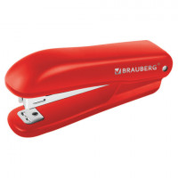 Степлер №10 BRAUBERG "SX-19", до 12 листов, с антистеплером, красный, 228589