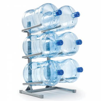 Стеллаж для хранения воды AEL, для 6 бутылей, металл, серый, 70059