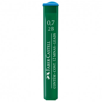 Грифели для механических карандашей Faber-Castell 'Polymer', 12шт., 0,7мм, 2B, 12 шт/в уп