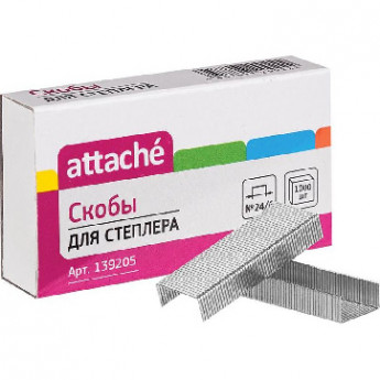 Скобы для степлера N24/6 ATTACHE оцинкован (2-30 лист.), комплект 1000 шт