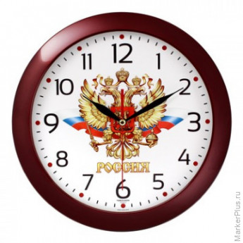 Часы настенные Troyka 11131176 круг., d290мм, плав.ход, пластик