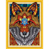 Картина стразами (алмазная мозаика) сияющая 40х50 см, ОСТРОВ СОКРОВИЩ 'Рыжая лисица', без подрамника, 662448
