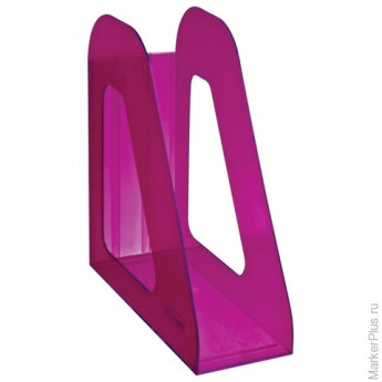 Лоток вертикальный для бумаг СТАММ "Фаворит" (235х240 мм), ширина 90 мм, тонированный фиолетовый, ЛТ709