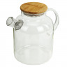 Чайник заварочный 1500 мл "Бочонок", жаропрочное стекло, спиральное сито, DASWERK, 608645