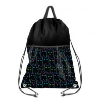 Мешок для обуви BRAUBERG с ручкой, карман на молнии, сетка, 51х41 см, "Cats", 271059