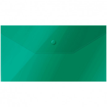 Папка-конверт на кнопке OfficeSpace, C6, 150мкм, зеленая 5 шт/в уп