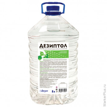 Антисептик для рук и поверхностей спиртосодержащий (68%) 5 л ДЕЗИПТОЛ, дезинфицирующий, жидкость, ПЭТ