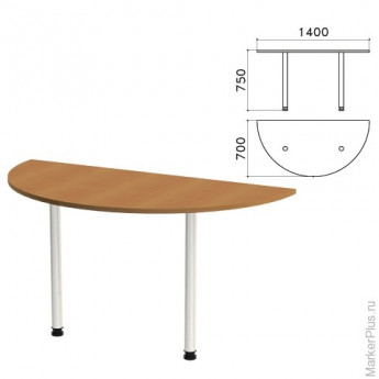 Стол приставной полукруг 'Монолит', 1400х700х750 мм, цвет орех гварнери (КОМПЛЕКТ)