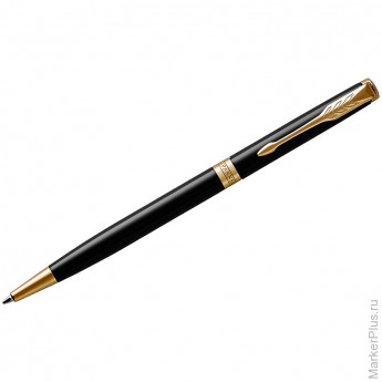 Ручка шариковая Parker "Sonnet Black Lacquer GT Slim" черная, 1,0мм, поворот., подар. уп.