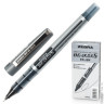 Ручка-роллер ZEBRA "Zeb-Roller DX5", ЧЕРНАЯ, корпус серебристый, узел 0,5 мм, линия письма 0,3 мм, EX-JB2-BK