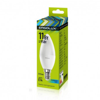 Лампа светодиодная Ergolux LED-C35-11W-E14-4K,Свеча 11Вт,E14,4500K 13619
