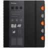 Бизнес-тетрадь A5+, 80л., Berlingo 'Steel&Style Pro', клетка, на гребне, 80г/м2, перфорация, разделители, линейка, закладка, черная
