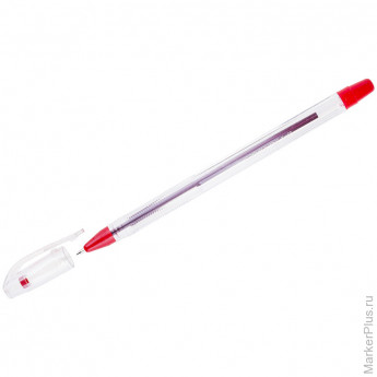 Ручка шариковая Crown 'Oil Jell' красная, 0,7мм, штрих-код, 12 шт/в уп