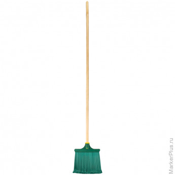 Метла Vega, для улицы, малая, плоская распушенная, с деревянным черенком 120см