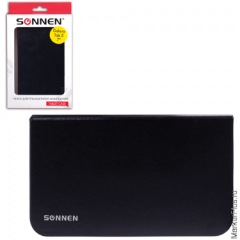 Чехол-обложка для планшетного ПК Samsung Galaxy Tab 3 7" SONNEN, кожзаменитель, черный, 352941