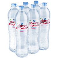 Вода питьевая негазированная Святой источник, 1,5л, пластиковая бутылка, 6 шт/в уп