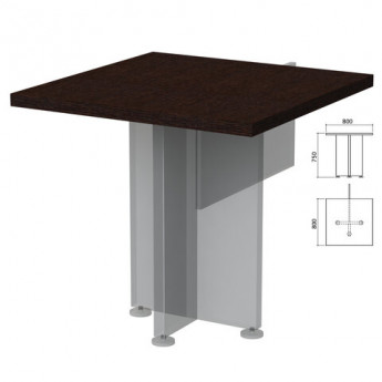 Столешница стола приставного "Приоритет" (ш800*г800*в750 мм), венге, К-915, ш/к 34208, К-915 венге