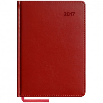 Ежедневник датированный 2017г., А5, 176л., кожзам, "Caprice", красный