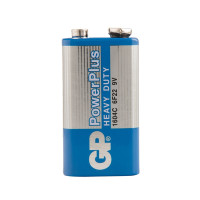 Батарейка GP PowerPlus MN1604 (6F22) Крона, солевая, OS1, 10 шт/в уп