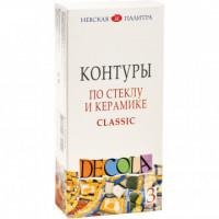 Набор акриловых контуров стекло/керамика Decola classic,3 шт х18мл,5341375, комплект 3 шт