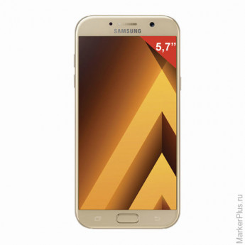 Смартфон SAMSUNG Galaxy A7, 2 SIM, 5,7", 4G (LTE), 16/16 Мп, 32 ГБ, microSD, золотой, сталь и стекло