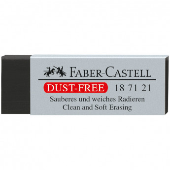 Ластик Faber-Castell "Dust-Free", прямоугольный, картонный футляр, 63*22*11мм, черный, 20 шт/в уп