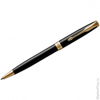 Ручка шариковая Parker 'Sonnet Black Lacquer GT' черная, 1,0мм, поворот., подар. уп.