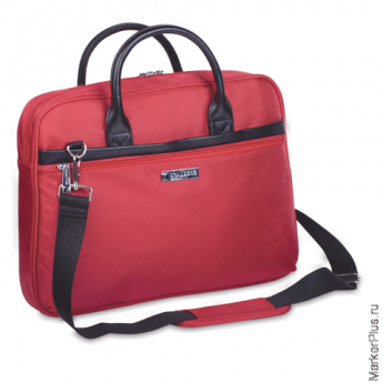 Сумка-портфель BRAUBERG с отделением для ноутбука 15,6', 'Dialog', 3 кармана, красная, 40х30х7 см, 240462