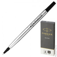 Стержень для ручки-роллера PARKER "Quink RB", металлический 116 мм, линия письма 0,7 мм, черный, 1950278