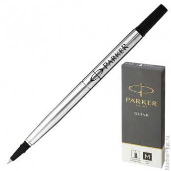 Стержень для ручки-роллера PARKER 'Quink RB', металлический 116 мм, линия письма 0,7 мм, черный, 1950278