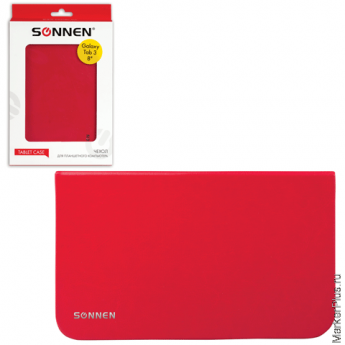 Чехол-обложка для планшетного ПК Samsung Galaxy Tab 3 8" SONNEN, кожзаменитель, красный, 352940
