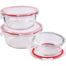 Набор контейнеров LR стекло, круглые, 400/650/950мл, 31041