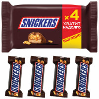 Шоколадный батончик Snickers , 4штx40г/уп, комплект 4 шт Шоколадный батончик Snickers , 4штx40г/уп, комплект 4 шт