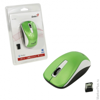 Мышь беспроводная GENIUS NX-7010, 2 кнопки + 1 колесо-кнопка, оптическая, зеленая, 31030114108