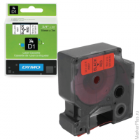 Картридж для принтеров этикеток DYMO D1, 19 мм х 7 м, лента пластик, чёрный шрифт, красный фон, S072