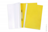 Папка-скоросшиватель пластик. А4, 160мкм, желтая с прозр. верхом, 10 шт/в уп