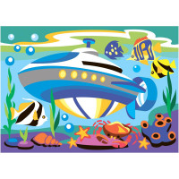 Картина по номерам для малышей ТРАНСПОРТ Подводная лодка набор Ркн-103