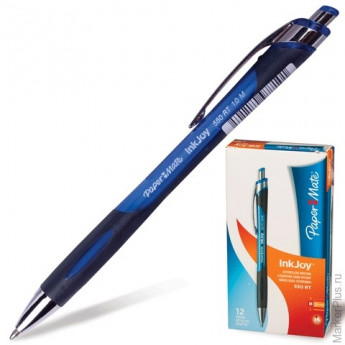 Ручка шариковая PAPER MATE автоматическая "InkJoy 550 RT", корпус черно-синий, толщина письма 1 мм, синяя, S0977220
