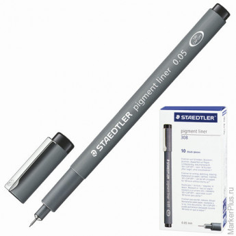 Ручка капиллярная STAEDTLER (ШТЕДЛЕР), толщина письма 0,05 мм, черная, 308 005-9
