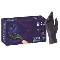 Перчатки одноразовые нитрил Household Gloves/Libry черные, р. L, 50 пар/уп