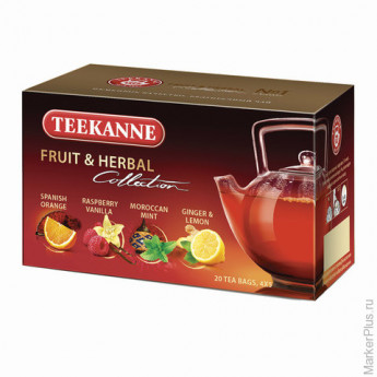 Чай TEEKANNE (Тикане) "Fruit tea collection", фруктовый, ассорти 4 вкуса, 20 пакетиков, 45622
